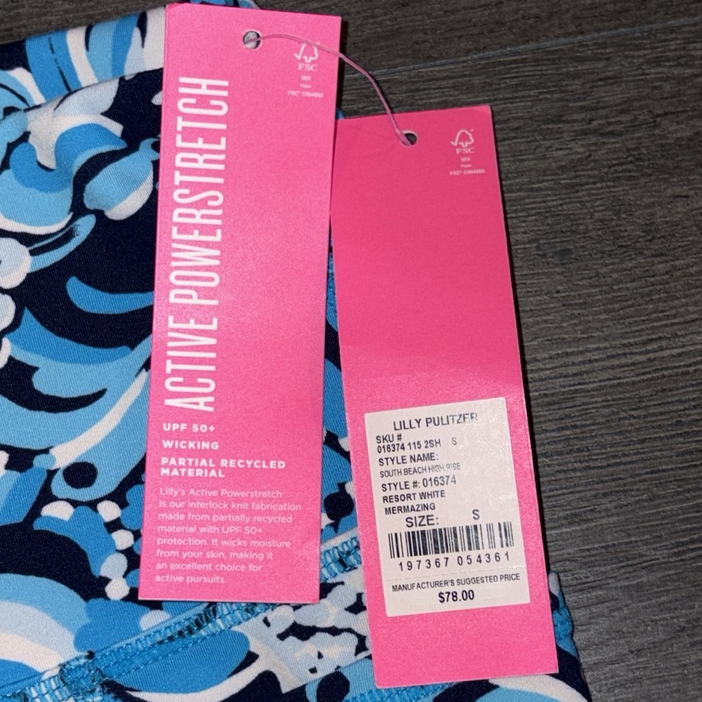 Lilly Pulitzer NEW South Beach High Rise Short Size Small Resort White Mermazing - Picture 9 of 14